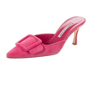 Manolo Blahnik Maysale Suede Mules sz38